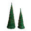 2 arbres de Noël artificiels - arbres verts en PVC de 6 pi et 5 pi avec des boules rouges, idéal pour les décorations des Fêtes à la maison / au bureau / en magasin