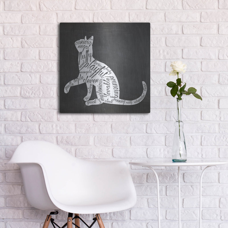  «Chat» par Erin Clark, art mural en métal, 24 po x 24 po, H 24 po x l 24 po