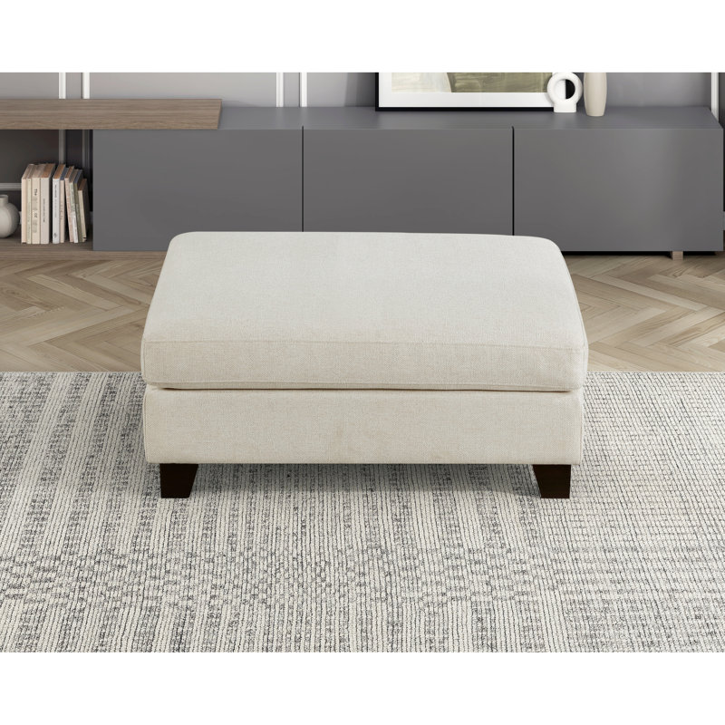 Rectangle rembourré avec des pieds en bois massif, rembourrage en mousse, H 40,5 po x 30 po x 18 po, limite de 300 lb, cadre de salon, ressorts ensachés et coussin, capacité, moderne