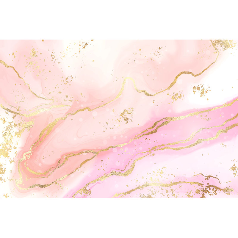 Gradient Rose Liquid Marble by Svetolk - Wrapped Canvas Painting, 30cm H x 46cm W x 3.8cm D