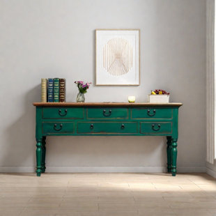 Retro Multifunctional Console Table with Drawers