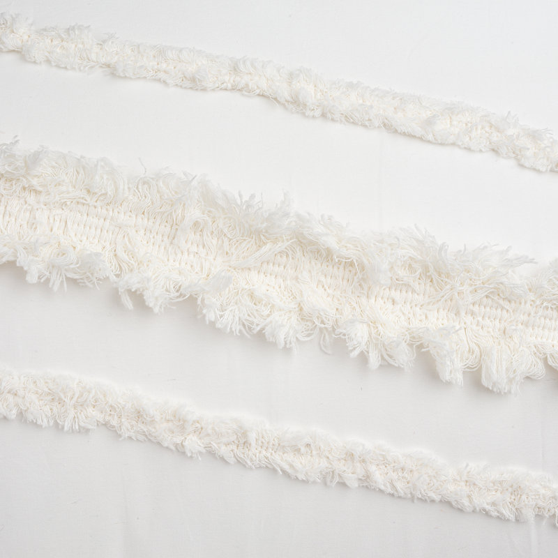 Boho Fringe Cotton Twill Duvet Cover, King Duvet Cover + 2 King Shams