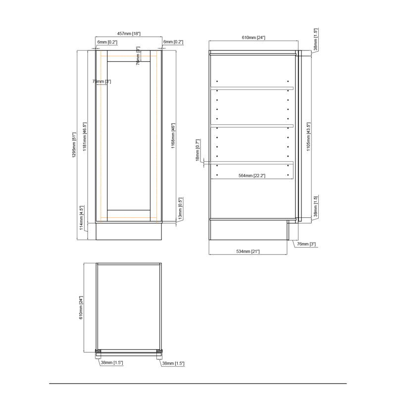 Armoire de cuisine en bois massif prête à assembler, 51", 18", Shaker bleu
