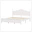 Structure de lit plateforme très grand avec tête de lit à vagues rétro, support de lattes en bois, aucun sommier requis, assemblage facile, structure robuste, mobilier de chambre à coucher avec design rétro classique, blanc
