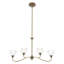 4-light 36"w Black Modern Linear Pendant With Glass Shade For Dining Room Or Kitchen Island-1574087531