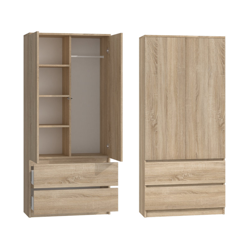 Jonathin 2 Door Wardrobe, Wood