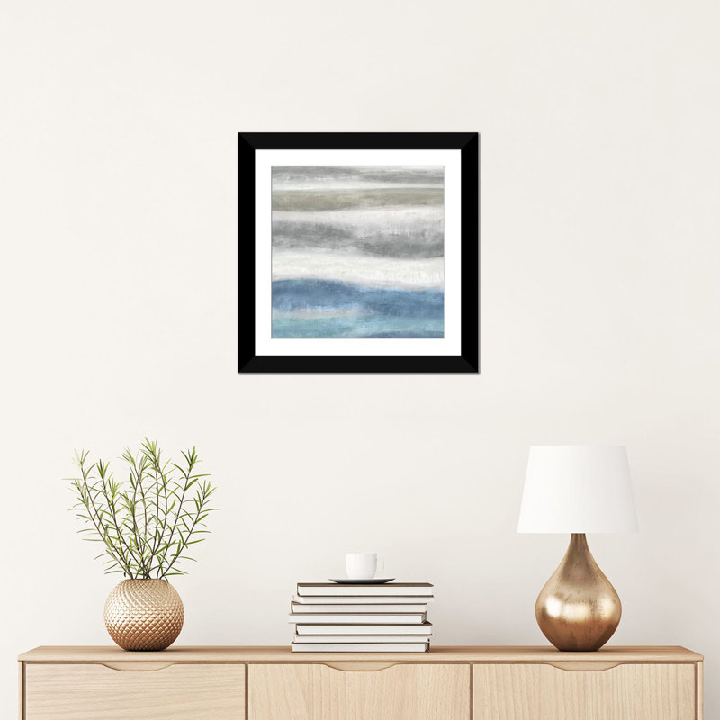 «Elevation II», reproduction sur toile, Papier beaux-arts encadré noir, Blanc, H 24 po x l 24 po x P 1 po