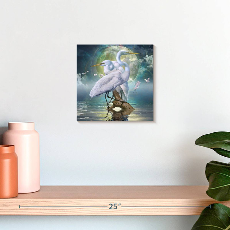 Adeliza Celestial Egrets II, 10" H x 10" W