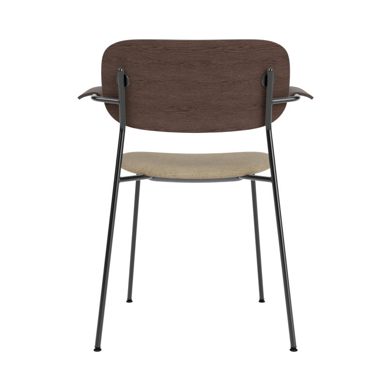 Co Upholstered Arm Chair, Bouclé 02 Acrylic, Dark Stained Oak, Black
