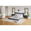 Structure de lit tapissier grand format en velours avec tête de lit capitonnée, conception moderne à profil bas, support de lattes robuste, pas de sommier tapissier, lit moelleux de luxe pour la chambre à coucher-131476043-131476042