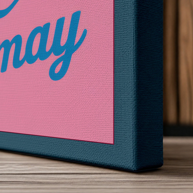 Dismay Typography - Wrapped Canvas, 18x12 - 45.7 x 30.5 cm, Teal Border