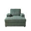 Fauteuil inclinable simple en velours côtelé de 42,5 po avec coussin de dossier, porte-gobelet, repose-pieds de rangement, canapé de salon confortable et profond-573679182