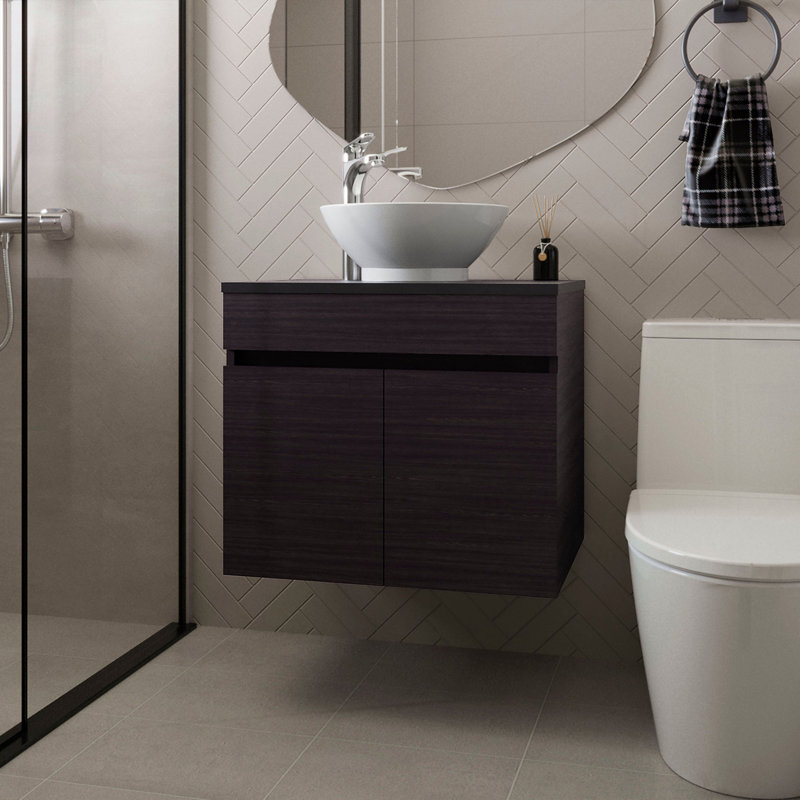 Meuble-lavabo avec 2 portes Wengue, Wengé