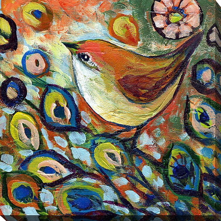 Bird XX by Jennifer Lommers Painting Print on Wrapped Canvas Picture Perfect International Size: 36 H x 36 W x 1.5 D