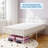Twin Size Bed Frame with Headboard and Footboard, Bed Mattress Foundation with Storage No Box Spring Needed Noise Free Easy Assembly, White-1280073355