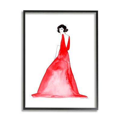 Femme en robe rouge par Simone Elum