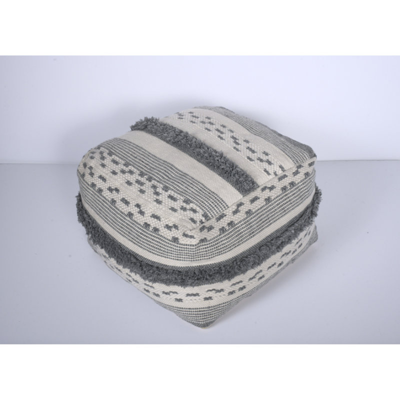 Grand faux-pouf gris, 26 po x 26 po, capacité de 200 livres, entièrement assemblé, nettoyage des taches seulement, perles à l'intérieur du pouf, 26 po x 26 po, remplissage de 200 lb