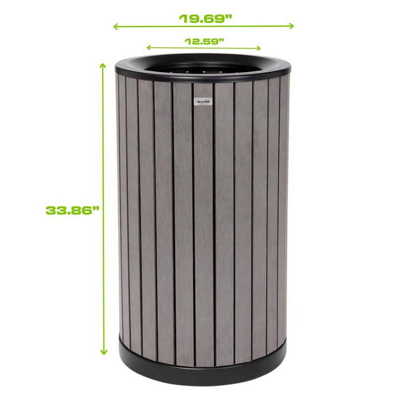 Poubelle 32 gallons en acier inoxydable, gris