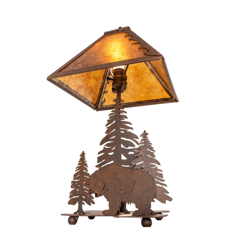 Rustic Lodge Table Lamp, Amber