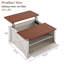 Table basse à plateau relevable en brun et blanc-175760162-175760163