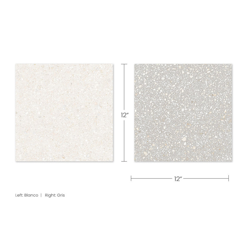 Lithos 12X12 Checkerboard Blanco And Gris, Blanco/Gris
