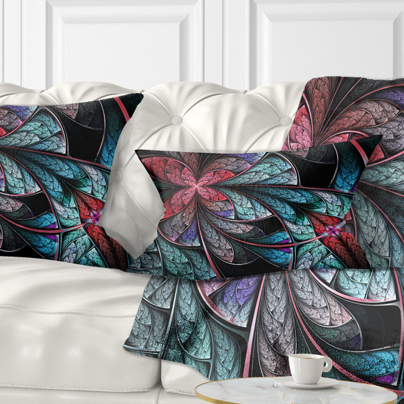 Coussin lombaire à motif floral fractal