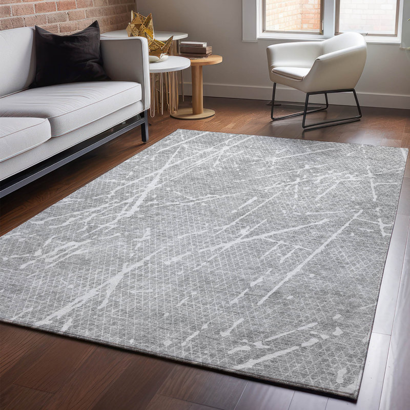 Premium Machine Washable Cerrito Gray Rug, Rectangle 10' x 14'