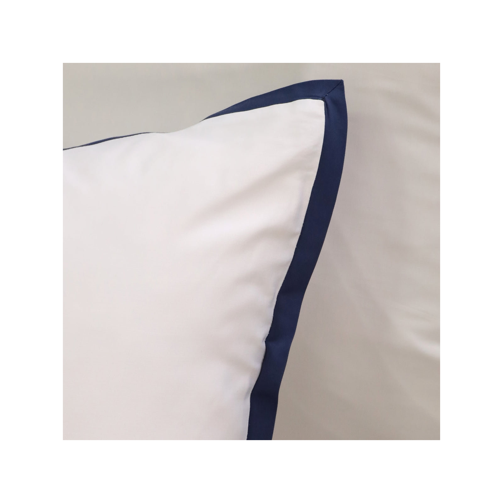 Langston Rayon Duvet Cover Set, Twin Duvet Cover +  1 Standard Sham, White/Navy