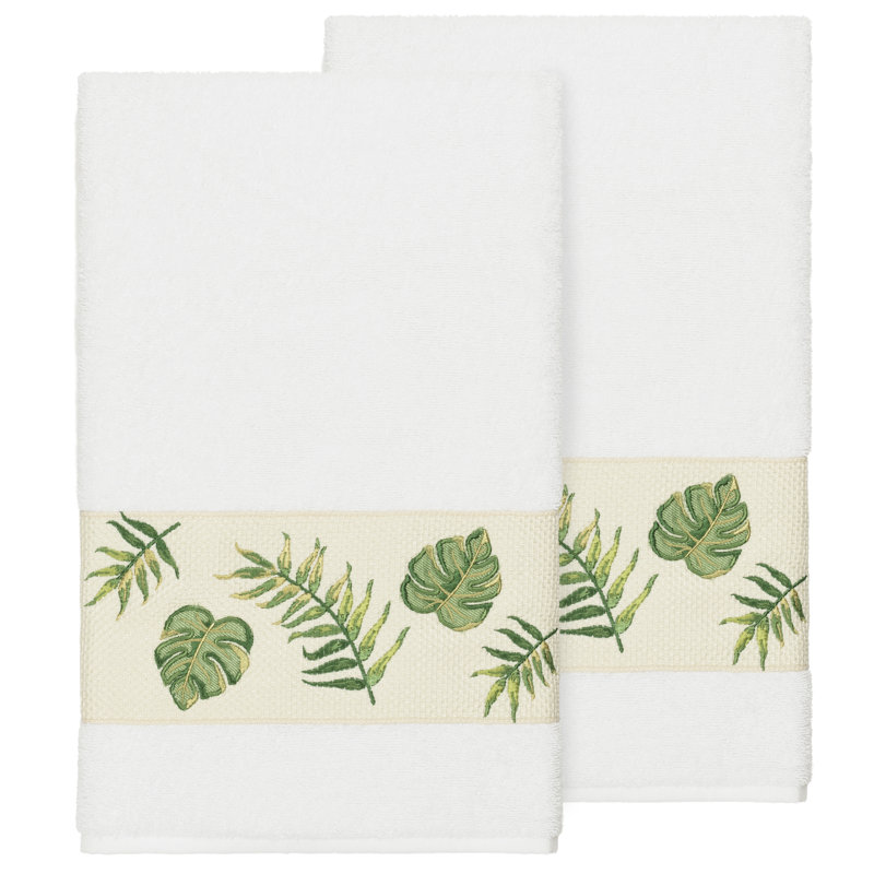 Ensemble de serviettes de bain en coton turc 2 pièces Zoe, Blanc