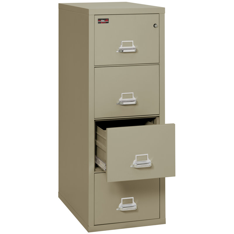 21.3125'' Wide 4 -Drawer Steel File Cabinet, Pewter, Key Lock