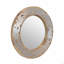 Bois de manguier / miroir rond ajusté