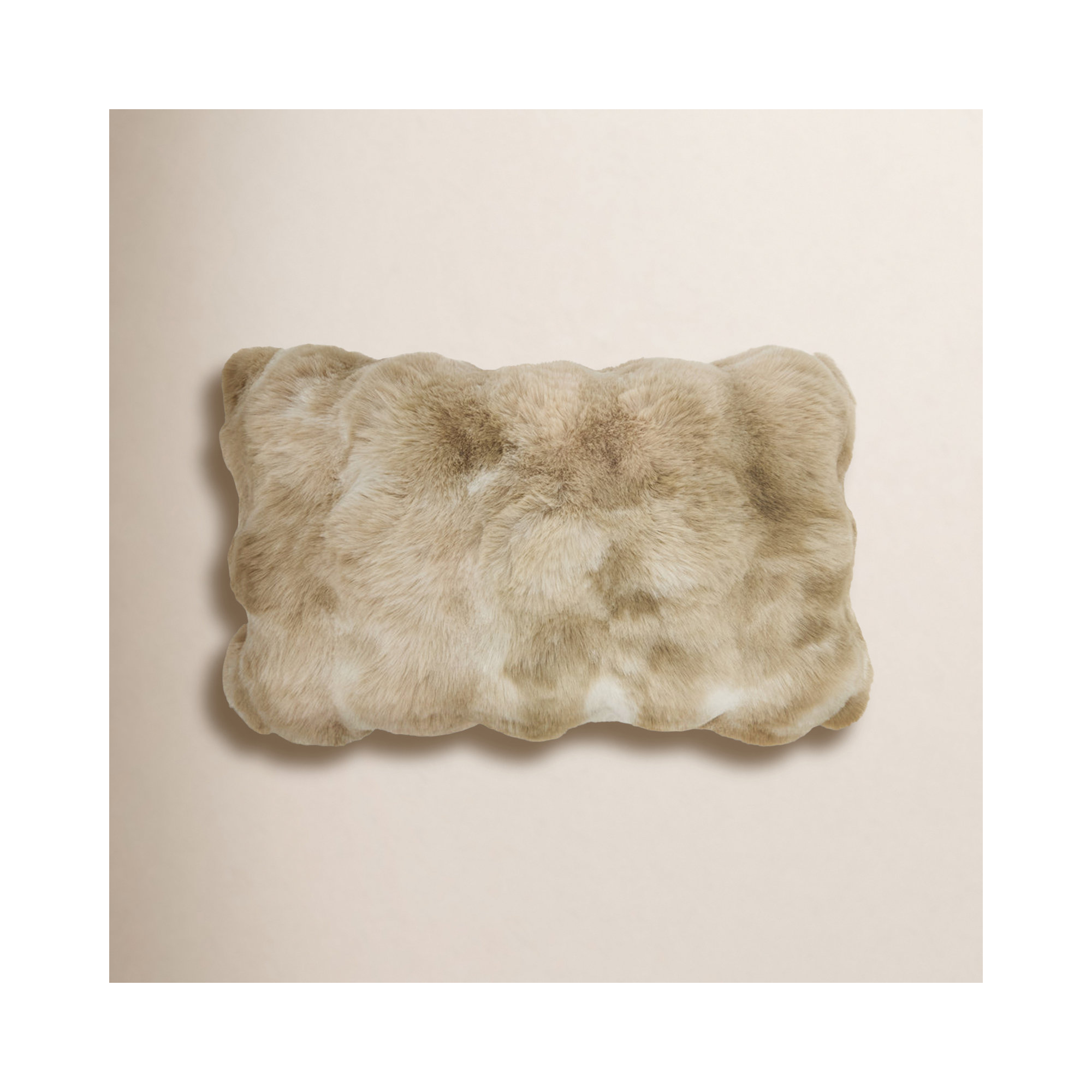 Cozy Bubble Faux Fur Pillow Cover, Brown, Rectangle 12" H x 20" W, Polyester