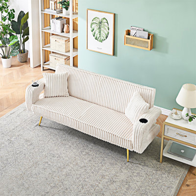 Upholstered Sofa Bed With Pillows
