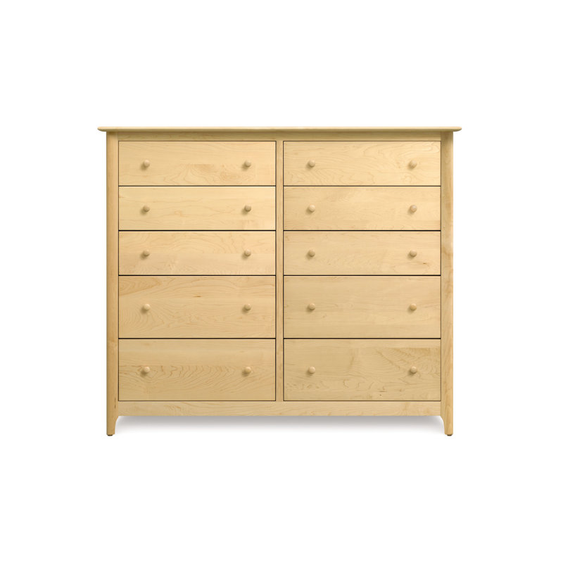 Commode à 10 tiroirs 59,25 po Sarah, Chêne Naturel