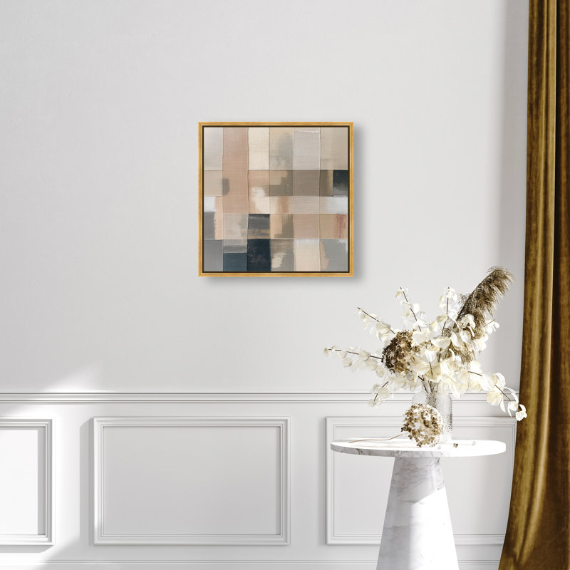 Boxed in Ebony I Canvas Abstract Print by Oliver Gal, Black Frame, 12 x 12, 21"H x 21"W, Gold Frame