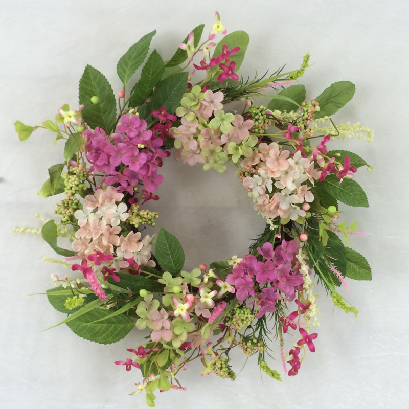 Faux Hydrangea 18'' Wreath