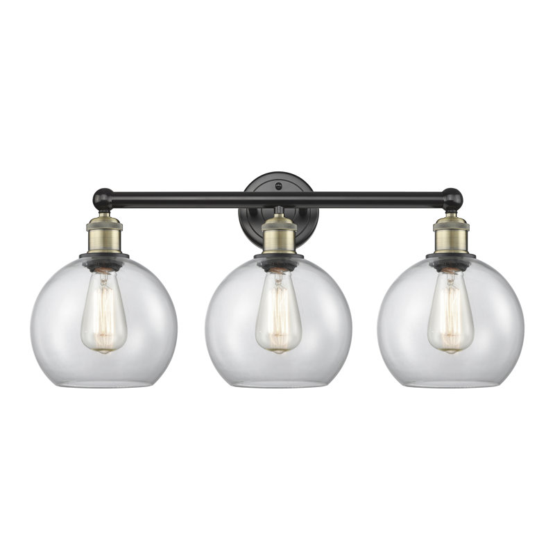 Ellington 3 - Light Dimmable Vanity Light, Clear, Black Antique Brass