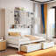 Lit de jour tout-en-un en bois avec 2 tiroirs, armoires et tablettes-1835747264-1835747271
