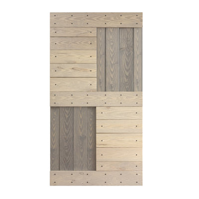 Porte de grange coulissante en bois noueux bricolage Coast S Sequoia EMBossing S Series sans quincaillerie