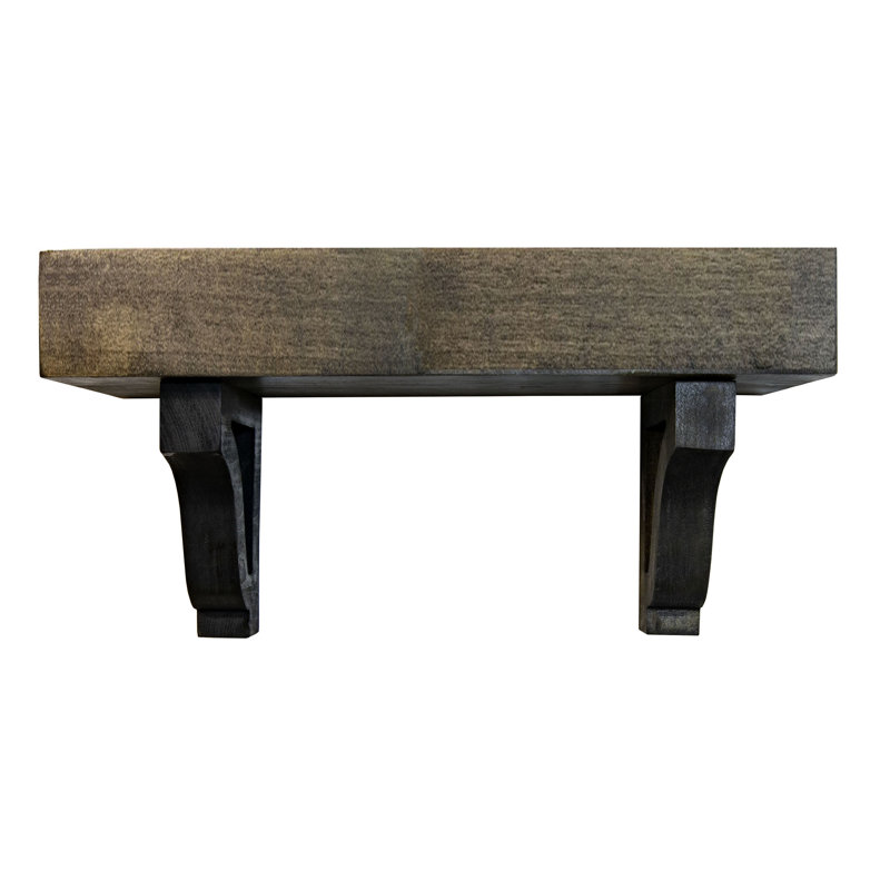 Tablettes flottantes en peuplier avec corbeaux, H 14 po x l 13 po x P 8 po