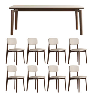 Minimal light luxury style dining table and chairs