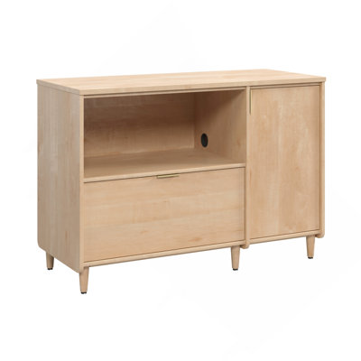 Spacious TV Stand With Adjustable Shelving And Concealed Storage, Ideal For Tvs Up To 46 Inches, Brown Finish