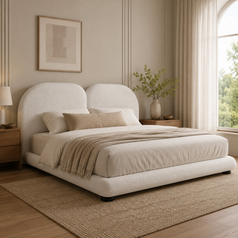 Grand lit en molleton Modern Modern, Queen