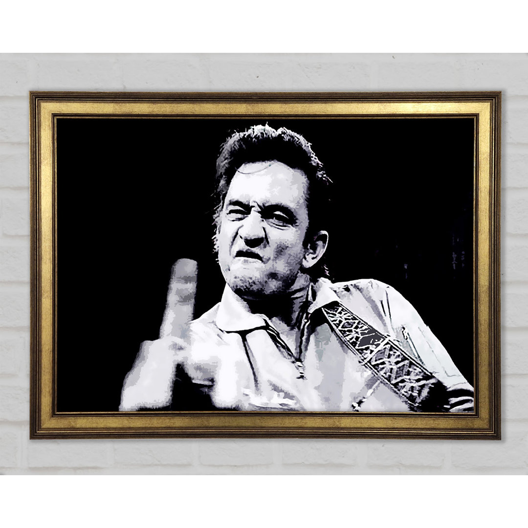 Johnny Cash Finger B N W - Druck