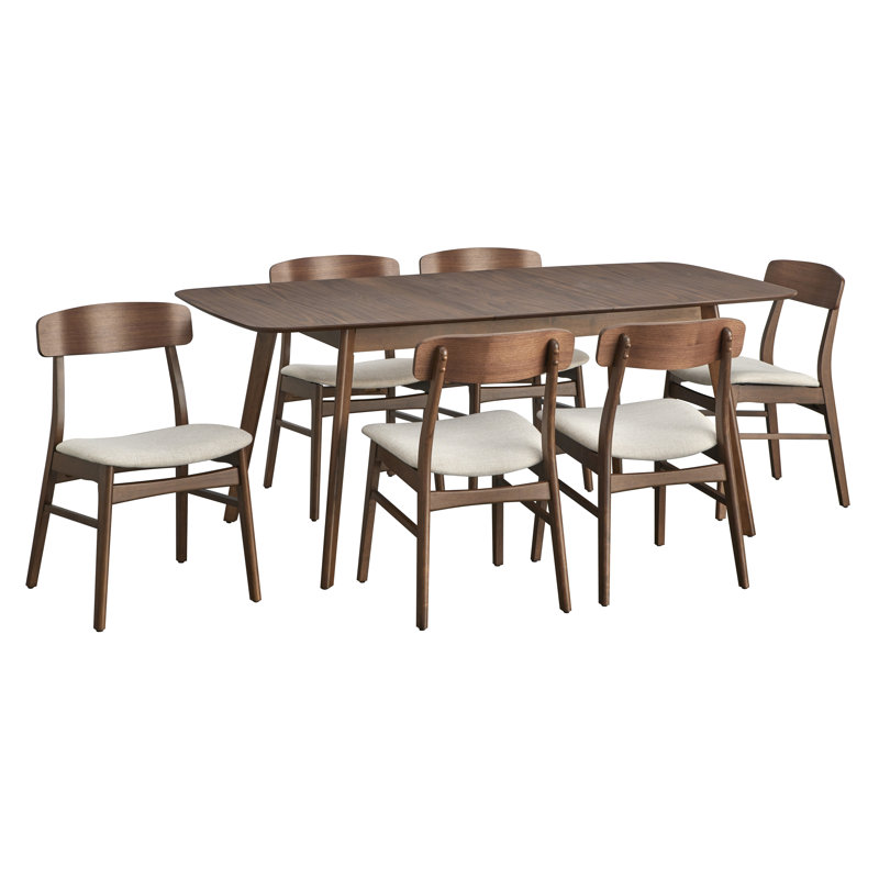 Ensemble de salle à manger Jagveer, 5 pièces: table, 4 chaises, Beige