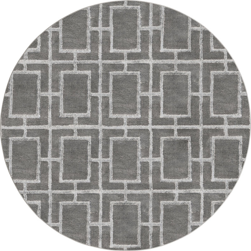 Geometric Indoor Rug, Round 5'3"