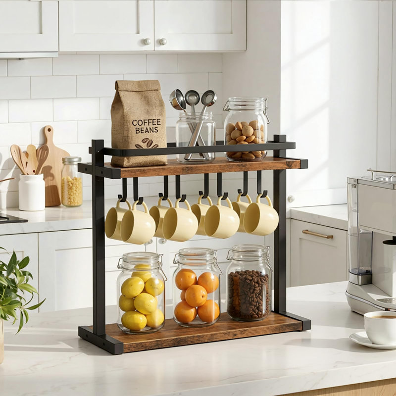 2-Tier Mug Storage with Double-Side Hooks