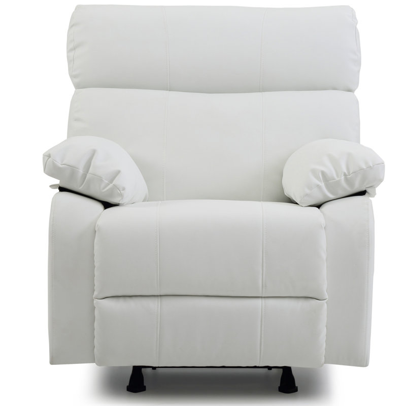 Furniture Manny G533-RC Rocker Recliner, White Faux Leather