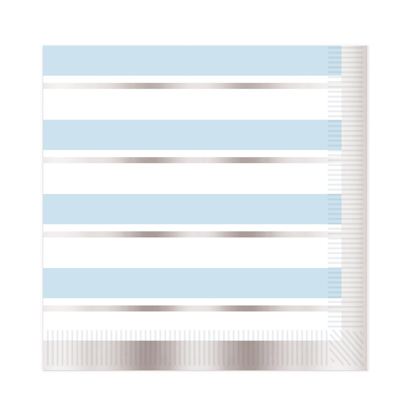 Serviettes rayées, Bleu