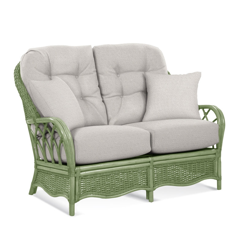 Everglade Upholstered 53'' Loveseat, Celery, White Textured Performance; 0865-91